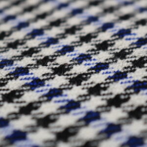 Tejido pepita blanco negro azul funda coche
